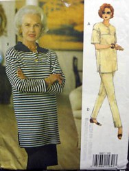 8607 VOGUE YOKE TUNIC TOP,  SKIRT, PANTS EZ PATTERN 8-12,14-18 choice