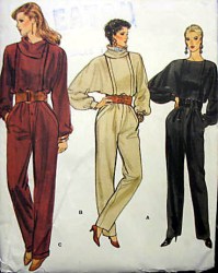 8773 70S VOGUE TAPER BLOUSON ASYMMETRIC JUMPSUIT PATTERN 8, 10; 16 choice
