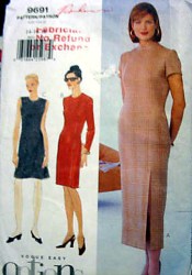 9691 EZ VOGUE LINED DRESS SLEEVES OR NOT , LENGTHS  PATTERN 14-18 UNCUT