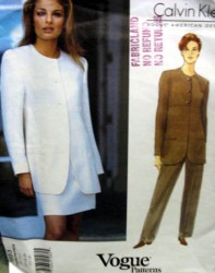1553 CALVIN KLEIN TULIP JACKET, SKIRT,PANTS PATTERN 12-16