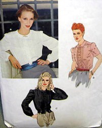 7753 70s VOGUE  RUFFLE PIN TUCK BLOUSE PATTERN SZ 8 uncut