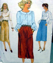 7190 VOGUE LONGER STRAIGHT SKIRT EZ PATTERN SZ 14,12