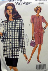 8413 EZ VOGUE STRAIGHT BUTTON DRESS, SKIRT,  TOP PATTERN 12-16