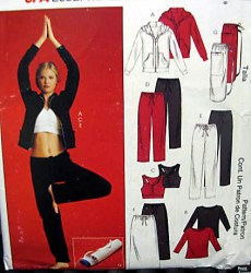 4261 MCCALLS HOODIE ZIP JACKET, TOPS,  BOTTOMS, BAG SPA PATTERN XS-M,L-XL