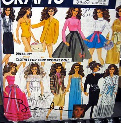 8727 MCCALLS BROOKE 1983 POODLE SKIRT, BRIDE GOWN, BATHING SUIT DOLL PATTERN