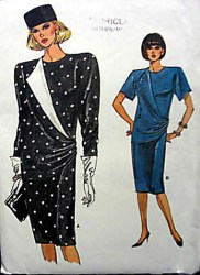 9778 VOGUE 86 DRAPED OVERLAY STRAIGHT DRESS PATTERN 8-12,14-18