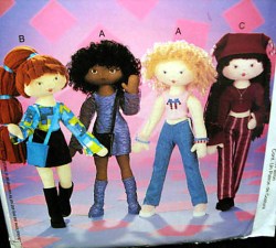 3700  MCCALLS 14'' FUNKY DIZZY FASHION DOLLS, CLOTHES, BOOTS PATTERN UNCUT
