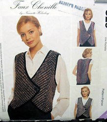 8866  MCCALLS ONE BUTTON FAUX CHENILLE VEST PATTERN 8-22 SM-XL UNCUT