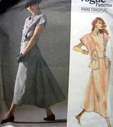 1901 VOGUE CHLOE PRINCESS ASYMMETRIC TAB TOP,  FLARE SKIRT PATTERN 8