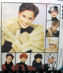 9659 MCCALLS FAUX FUR HATS, HEADBAND, SCARF, COLLAR, CUFF PATTERN S-L