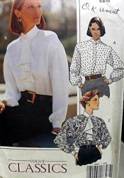7862 EZ VOGUE 90 LOOSE COLLAR BLOUSE,JABOT PATTERN 6-10