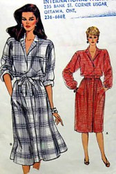 8634 VOGUE LOOSE BUTTON SHIRT, FLARE SKIRT LENGTHS PATTERN 8-12, 14-18