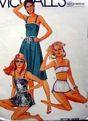 8031 MCCALLS BRA SUN DRESS, BATHING SUIT PATTERN 14,16,18