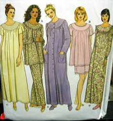 9012 SIMPLICITY PAJAMAS, NIGHTGOWN, ROBE PATTERN XS-M, LG-XL CHOICE uncut