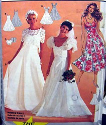 3791 LACE JACKET,FLARE BRIDAL GOWN/DRESS PATTERN 8-18