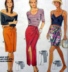 3780 BURDA SO EZ WRAP SKIRT/SARONG LENGTHS PATTERN 8-18