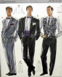 5230 2 BREASTED FORMAL JACKET, VEST, PANTS PATTERN 36-44