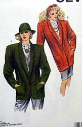 1572 LONG 1 BUTTON BLAZER JACKET PATTERN 32.5''-37''B