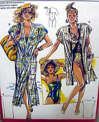 5754 BURDA 1 STRAP BATHING SUIT, COVER-UP DRESS PATTERN 12-20