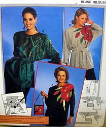 3880 FABRIC PAINTING L.S. BLOUSE,PURSE PATTERN 12-22