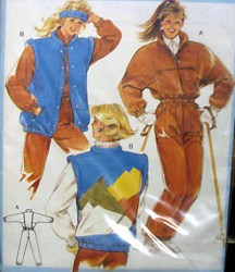 6729 BURDA INDOOR/ OUTDOOR JUMPSUIT, FOLK / SKI VEST PATTERN 8-16 uncut