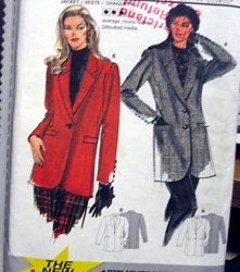 3385  BURDA LONGER 1-2 BUTTON  BLAZER JACKET PATTERN 8-18