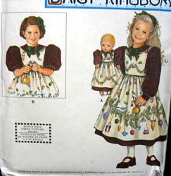 8829 DK GIRLS TIED DRESS, PINAFORE, 18'' DOLL PATTERN 3-8
