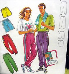 4586 JOGGING PANTS, SHORTS UNISEX PATTERN 12-26, 34-48