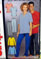 5258 SIMPLICITY  EZ LOUNGING PANTS, TOP UNISEX PATTERN S-XXL UNCUT