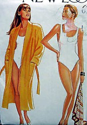 6142 NL 1 PIECE STRETCH SWIMSUIT, TIE ROBE PATTERN 8-18