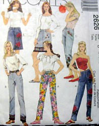 2626 MCCALLS JEANIE PANTS 2 LENGTHS, SKIRT PATTERN 4-8,8-12; 14-18 choice