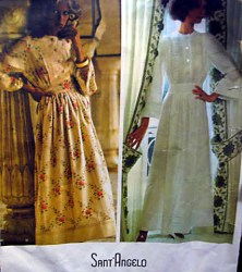 1230 SANT'ANGELO 80S LONG TIED INSET DRESS PATTERN 12