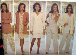 4451 BUTTERICK SO EZ CAREER TOPS,  BOTTOMS PATTERN XS-M, L-XL CHOICE