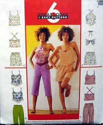 3257  McCalls 6 STRAPPY SUN TOPS, CAPRIS, SHORTS PATTERN  4-8, or 8-12, 12-16, or 14-18 choice uncut