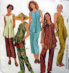 9278 MCCALLS VEST, TUNIC TOP,  BOTTOMS PATTERN 6-10; 10-14 UNCUT CHOICE