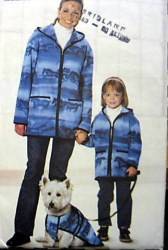 6415 MOM, DAUGHTER HOODED ZIP JACKET,DOG COAT PATTERN