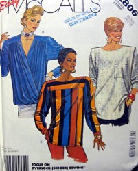 2806 EZ 1986 LONG SLEEVE PULLOVER TOPS PATTERN XS, SM