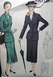 7039 VOGUE 1950 SUIT JACKET, SLIM SKIRT PATTERN 20 38''B