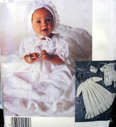 2892 INFANT CHRISTENING GOWN,SLIP,ROMPER,BOOTIES PATTERN
