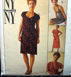 9338 NY NY HALTER/ TIE BACK DRESS 2 LENGTHS PATTERN 8-12