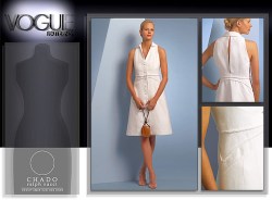 1048 VOGUE CHADO CLOSE FIT A-LINE BRAIDED LINED DRESS PATTERN 14-20 UNCUT