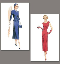 1136 RETRO 1945 PEPLUM JACKET,LONG SLVLSS DRESS PATTERN 6-20