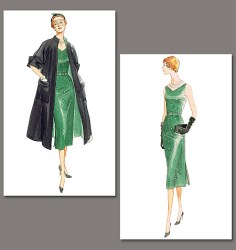 1137 VOGUE RETRO 1950 REVERSE FLARE COAT, SHEATH DRESS PATTERN 8-22 2 sizes choice uncut