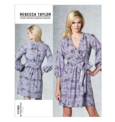 1189 Vogue  REBECCA TAYLOR PULLOVER WRAP TIE YOKE A-DRESS PATTERN 16-22 uncut