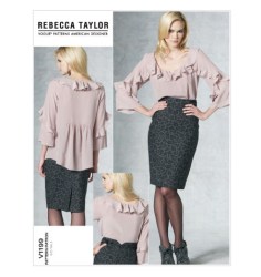 1199 Vogue  REBECCA TAYLOR FLOUNCE TOP, SKIRT PATTERN 6-12 uncut