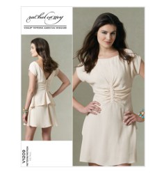 1209 VOGUE RACHEL COMEY BACK PEPLUM LINED CAP SLEEVE DRESS PATTERN  4-10; 12-18 NEW choice