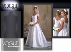 2788 VOGUE EMPIRE BACK PLEAT BRIDAL FLOOR DRESS, TRAIN PATTERN 3 SZS 6-22 choice uncut