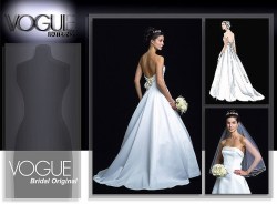 2803 VOGUE CLOSE FIT FLARE  STRAPLESS FLOOR BRIDE DRESS PATTERN 6-10, 12-16 CHOICE Uncut new