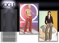 2812 ALICE + OLIVIA VOGUE LO RISE FLOOR PANTS PATTERN 3 SIZES 6-22 choice Uncut
