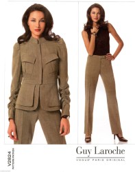 2824 VOGUE GUY LAROCHE  PEPLUM  HIP JACKET, PANEL PANTS PATTERN 6-10, 12-16 choice uncut